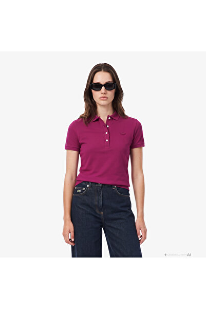Lacoste L.12.D Kadın Slim Fit Pembe Polo