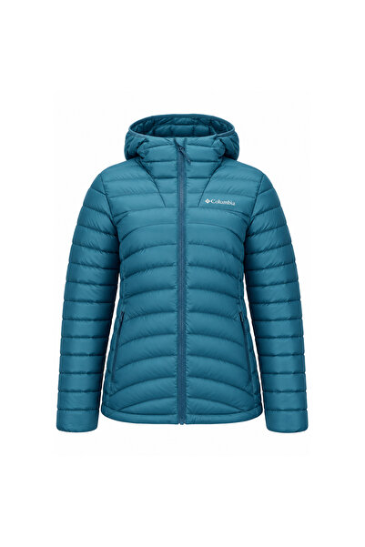Columbia Corelite Down Hooded Jacket 2133521-429 Kadın Mont Mavi