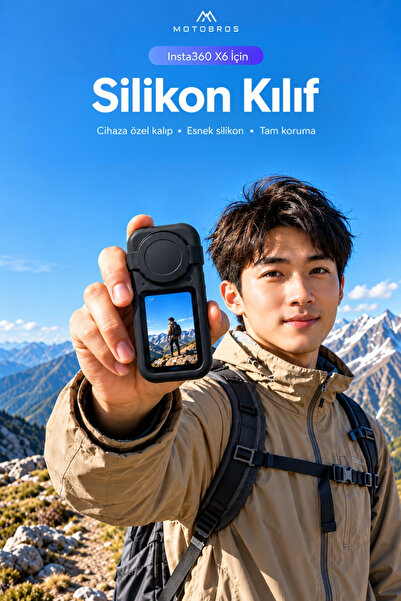 Motobros İnsta360 X6 Kamera Silikon Kılıf Lens Koruyuculu Aparat Silikon İnst...