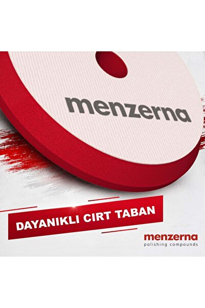 Menzerna Kalın Pasta Süngeri 155/180mm - Kırmızı | Rotary ve Orbital Uyumlu Çizik Giderici Ped
