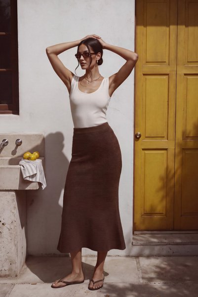 Ulino Fittili Soft Knitwear Bell Skirt