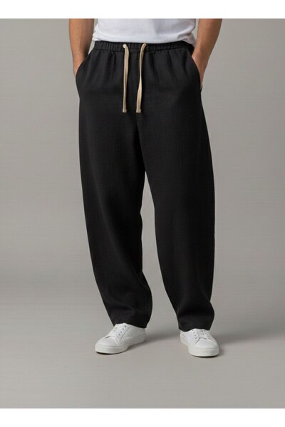 WKM Men's Flam Ham Linen Baggy Jogger Pants