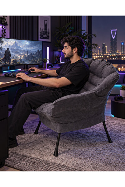 Golivn Plush Gaming Lounge Chair with Wraparound Cushioned Back, Deep Padded ...