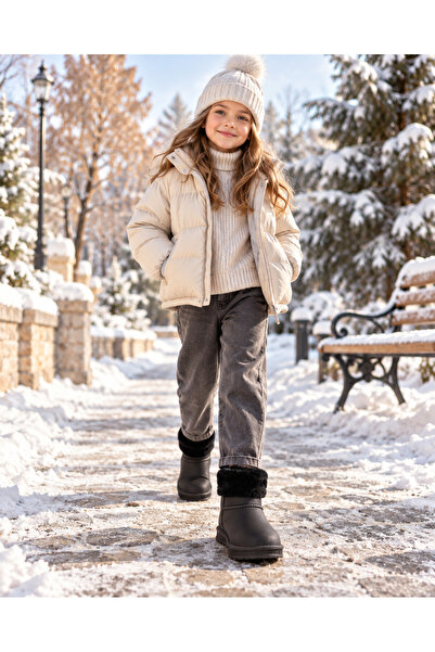 Qırniy Mini Ug Kids Children's Boots Plush Lined Warm Winter Boots Girls' Sty...