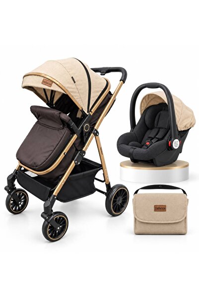 dehkah 4-in-1 Multifunctional Baby Stroller - 3-Piece Travel System Reversibl...