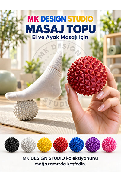 MK DESIGN STUDIO El ve Ayak Masaj Topu – 3D Baskı Dokulu Rahatlama Topu