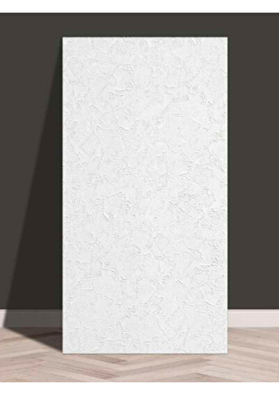 Bien Home 10 Adet, Yüksek Kalite Kabartmalı Dokulu Beyaz Renk Gerçek Sıva Hissi Modern Beton Görünüm Desenli Pvc Mat Panel Kendinden Yapışkanlı Duvar Kaplaması Mat-1001, 30x60 CM