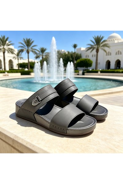 WUXIAO MALL صندل أيميتي للرجال بحزامين باللون البني، نعل سميك مضاد للانزلاق ب...