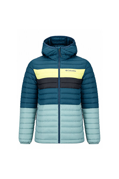 Columbia Powder Pass Hooded Jacket 2134131-461 Erkek Mont Mavi