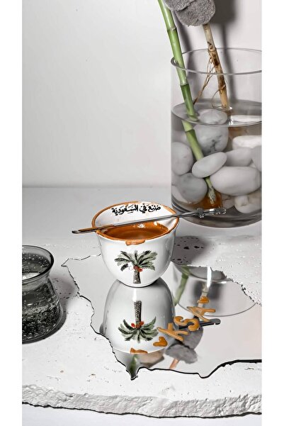 Pressia فنجال مع سيف وخريطة صنع في السعودية مطبوع سعة 90 ملي