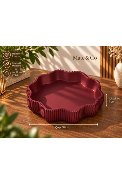 Mate&Co Çiçek Model Dekoratif Obje Kasesi Konsol ve Sehpa Aksesuarı 18*4cm