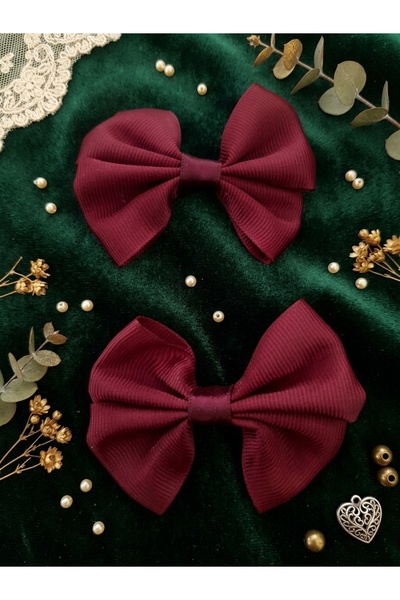 ŞEHRAZAT HANDMADE TASARIM 2 Lİ KÜÇÜK BOY FİYONK KLİPSLİ SAÇ TOKASI