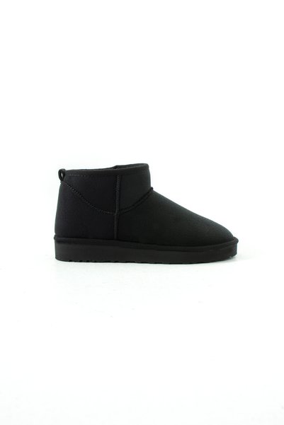 Vaghessa Shoes Vaghessa Nesta – Black Women's Suede Short Winter Boots with Fur Inside