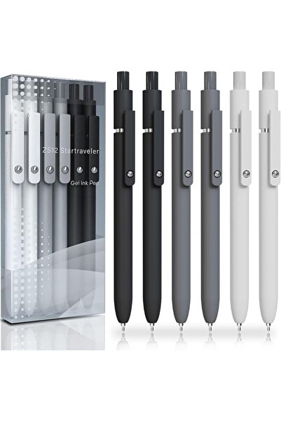 GENERAL ACEES Gel Pens, 6 Pcs 0.5mm Fine Point Black Ink Pen With Smooth Writ...