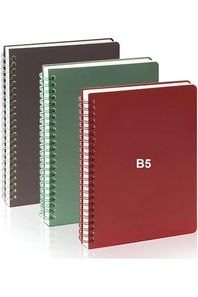 DoubleCare 3 PCS Spiral Notebooks,B5 Size Hardcover, 160 Smooth Lined Pages, ...