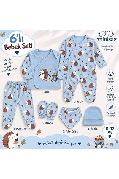 Minisse 6 Piece Baby Outfit and Top-Bottom Set (Limited Stock for Our Customers)