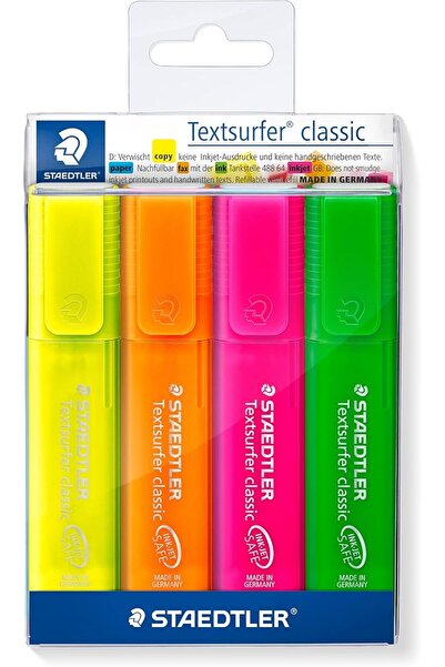 Staedtler قلم تحديد تيكسورفر كلاسيك 364 بي دبليو بي 4 - مجموعة من 4 قطع