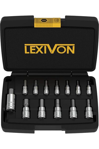 LEXIVON مجموعة مفاتيح ربط سداسية الشكل، مصنوعة من الفولاذ السبائكي S2 عالي ال...