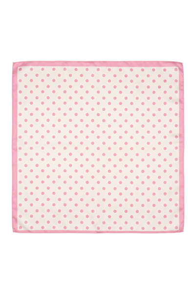 Puantiyeli İpek Rayon Fular 55x55 cm - Kadın Bandana Eşarp İtalyan Dikişli Klasik Aksesuar