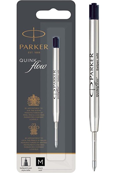 Parker QUINKflow Ballpoint Pen Ink Refill, Medium Tip, Black