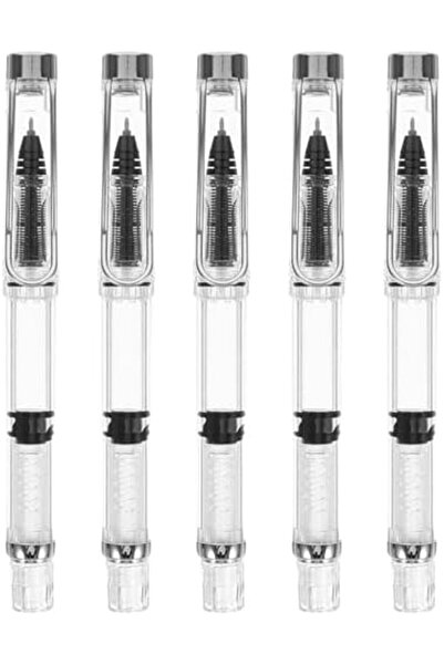 Generic 5PCS Piston Fill Refillable Ink Pens - 0.38mm Smooth Filling Writing ...