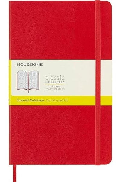GENERAL Moleskine Classic Notebook, Soft Cover, Large (5" x 8.25") Squared/Gr...
