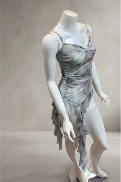 kadina Strappy Blouse with Asymmetrical Ruched Design and Ruffles