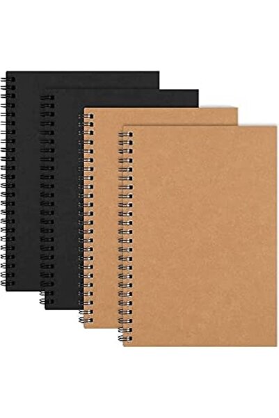KASTWAVE Spiral Notebooks, 4Pack Of A5 Spiral Notebooks, Regular Diary Notebo...