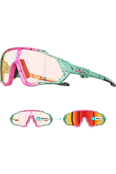 KAPVOE Photochromatic Self-Tinting Cycling Glasses TR90 Frame for Men Women C...