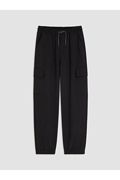 LC Waikiki Two Mt Shop Quality Lcw Kids Black Elastic Waist Boys Cargo Pants