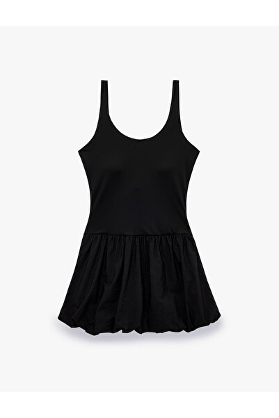 Koton Slim Fit V Yaka Kolsuz Mini Şortlu Spor Tenis Elbisesi