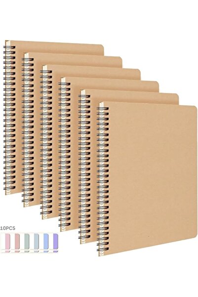 DoubleCare 6Pack Spiral Notebook with 10pcs Sticky Tabs,A5 Lined Notebooks120...