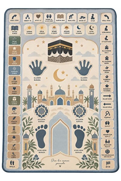 EVSEHOMES Prayer Mat for Teaching Prayer (70X120Cm for Children)