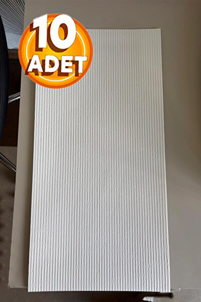 Bien Home 10 Adet, Yüksek Kalite Kabartmalı Dokulu Beyaz Tonlarında Gerçek Sıva Hissi Modern Beton Görünüm Desenli Pvc Mat Panel Kendinden Yapışkanlı Duvar Kaplaması Mat-4001, 30x60 CM