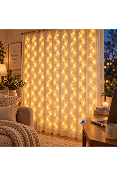 ARVALE Peri 3x2 Metre USB’li LED Işıklı Dekoratif Kurdele – Sıcak Beyaz Tül Ş...