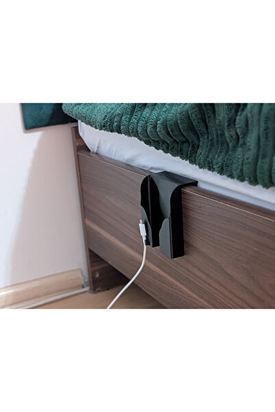 Yatak Kenarı Askılı Telefon Tutucu Karyola Başı Şarj Girişli Organizer Stand