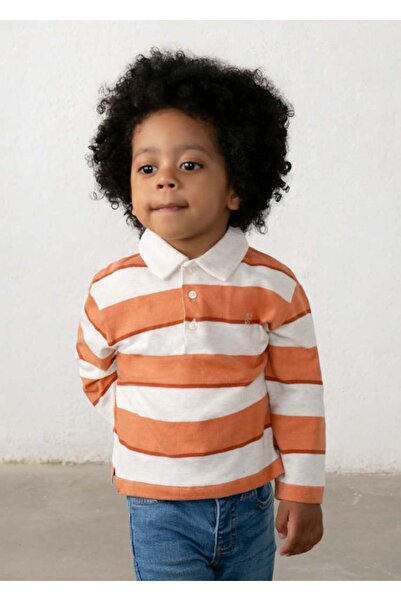 MAYORAL Boy's T-Shirt-Striped Long Sleeve 4141 Krmit-Krmz 4 m