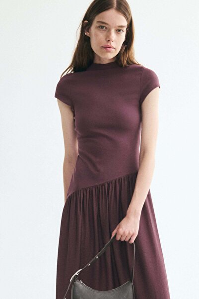 H&M Asymmetric dual-fabric dress