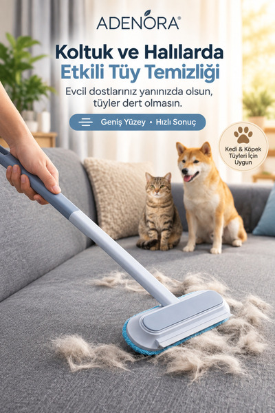 Çok Fonksiyonlu, Evcil Hayvan Kedi Köpek Koltuk Halı Tüy Alma Fırçası