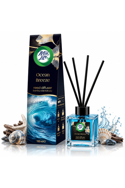 Miss Life Odorizant de cameră, Difuzor de parfum cu bețișoare, Ocean Breeze, ...
