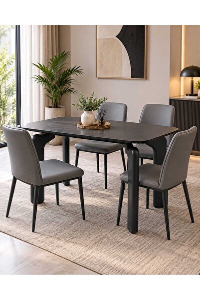 TrentonGCC طاولة طعام عصرية 130×80×75 سم - طاولة طعام مستطيلة أنيقة للمنزل وا...