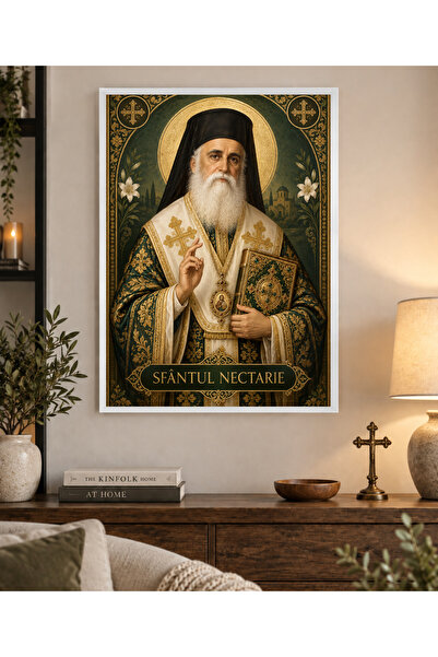 Miutic Print Studio Tablou decorativ religios „Sfântul Nectarie”, icoană prem...