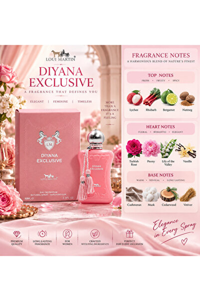 loui martin Diyana Exclusive Eau de Parfum 80ml – Elegant Feminine Floral Fragrance for Women