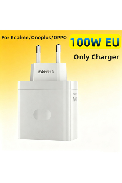 realme Only 100W EU Plug Original 100W Charger SuperVOOC Adapter 80W Ultra Fa...