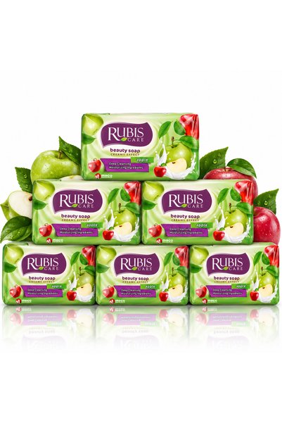 Rubis Set 6 săpunuri solide cu măr, Care Beauty Soap Apple, 6 x 150 g