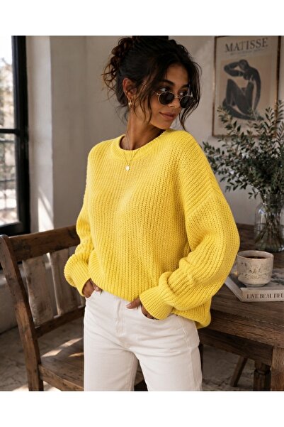 FAVORİST Γυναικείο πλεκτό πουλόβερ Oversize