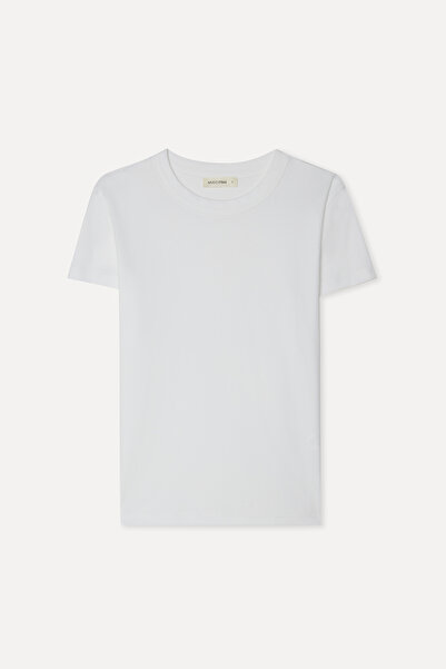 Mudo Women's Off-White Crew Neck T-Shirt