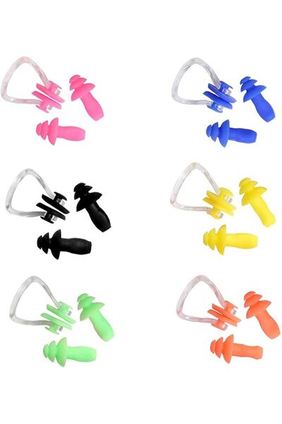 Yelajoy 6-Pack Swimming Nose Clip,Swim Nose Plugs,Silicone Nose Clips & Earpl...