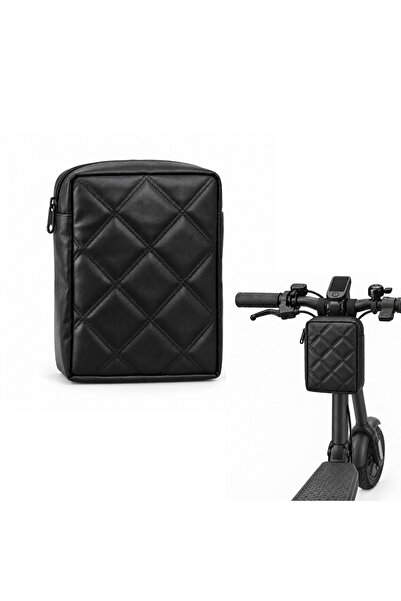 Microcase Kapitone Kumaş Gidon Bağlantılı Scooter Bisiklet Motosiklet Çantası...