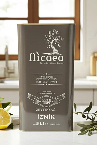 NİCAEA Erken Hasat Soğuk Sıkım Naturel Sızma Zeytinyağı - 5 Lt. Teneke